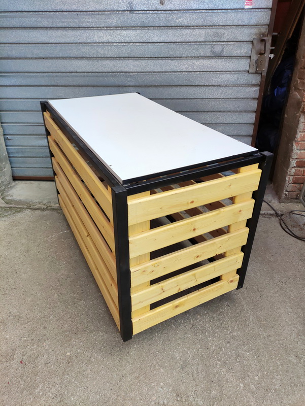 mostrador mesa 4r comercio mad metal 86.5x128x68 4u